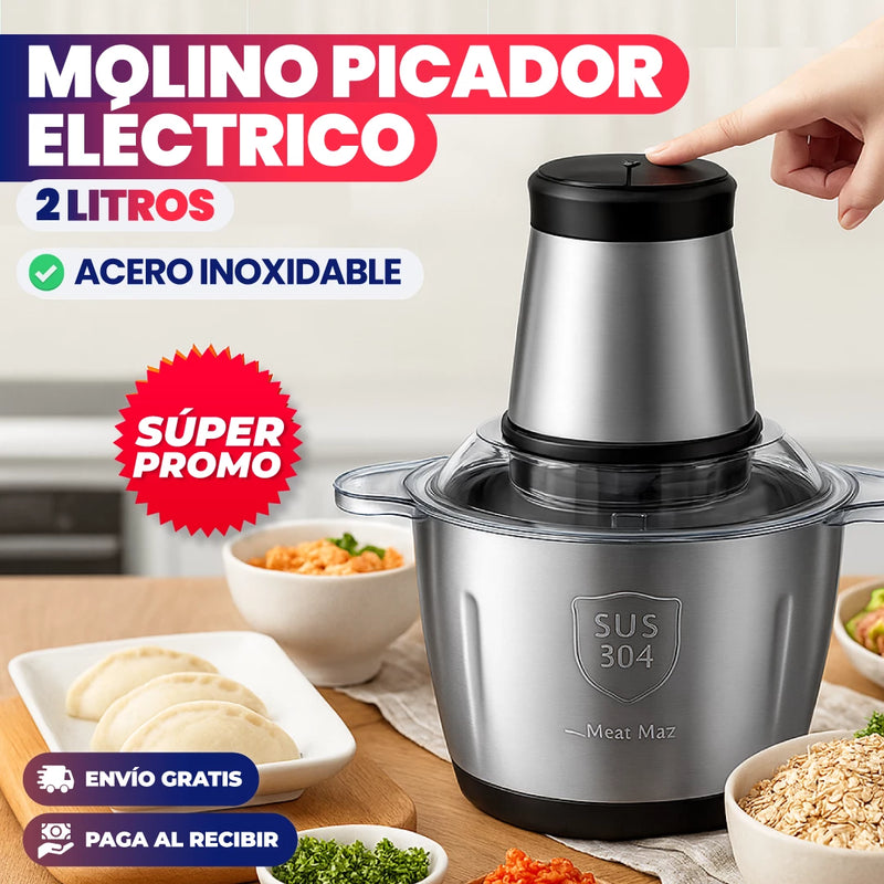 MOLINO PICADOR ELÉCTRICO ACERO INOXIDABLE 🔥2 LITROS🔥 (TAMAÑO GRANDE)