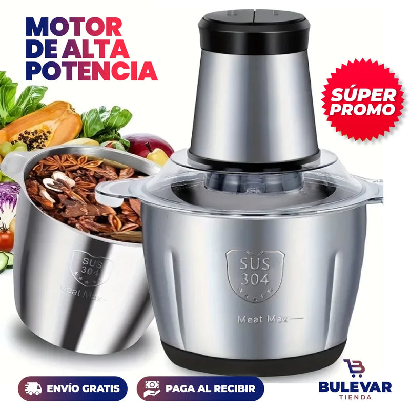 MOLINO PICADOR ELÉCTRICO ACERO INOXIDABLE 🔥2 LITROS🔥 (TAMAÑO GRANDE)