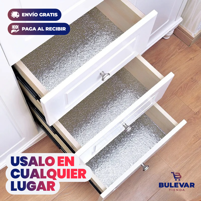 PAPEL ALUMINIO ADHESIVO DE COCINA