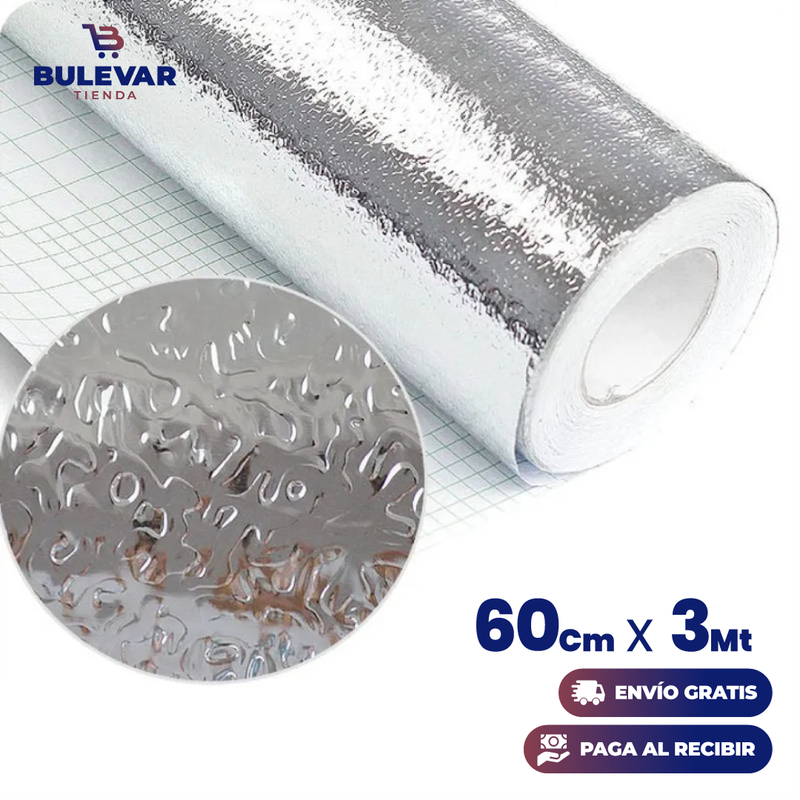 PAPEL ALUMINIO ADHESIVO DE COCINA